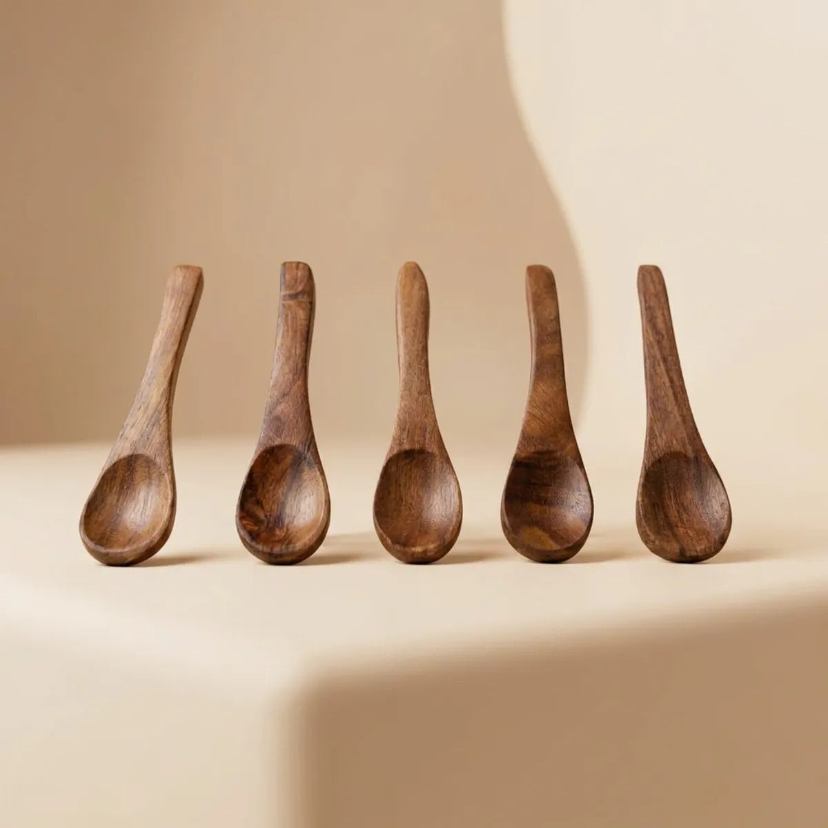 Handcrafted Wooden Mini Spoons (Set of 6)