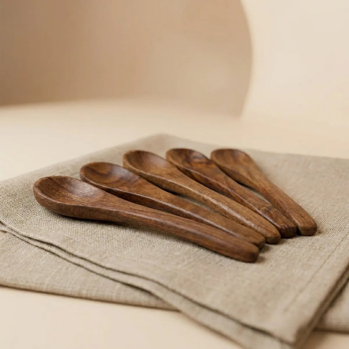 Handcrafted Wooden Mini Spoons (Set of 6)