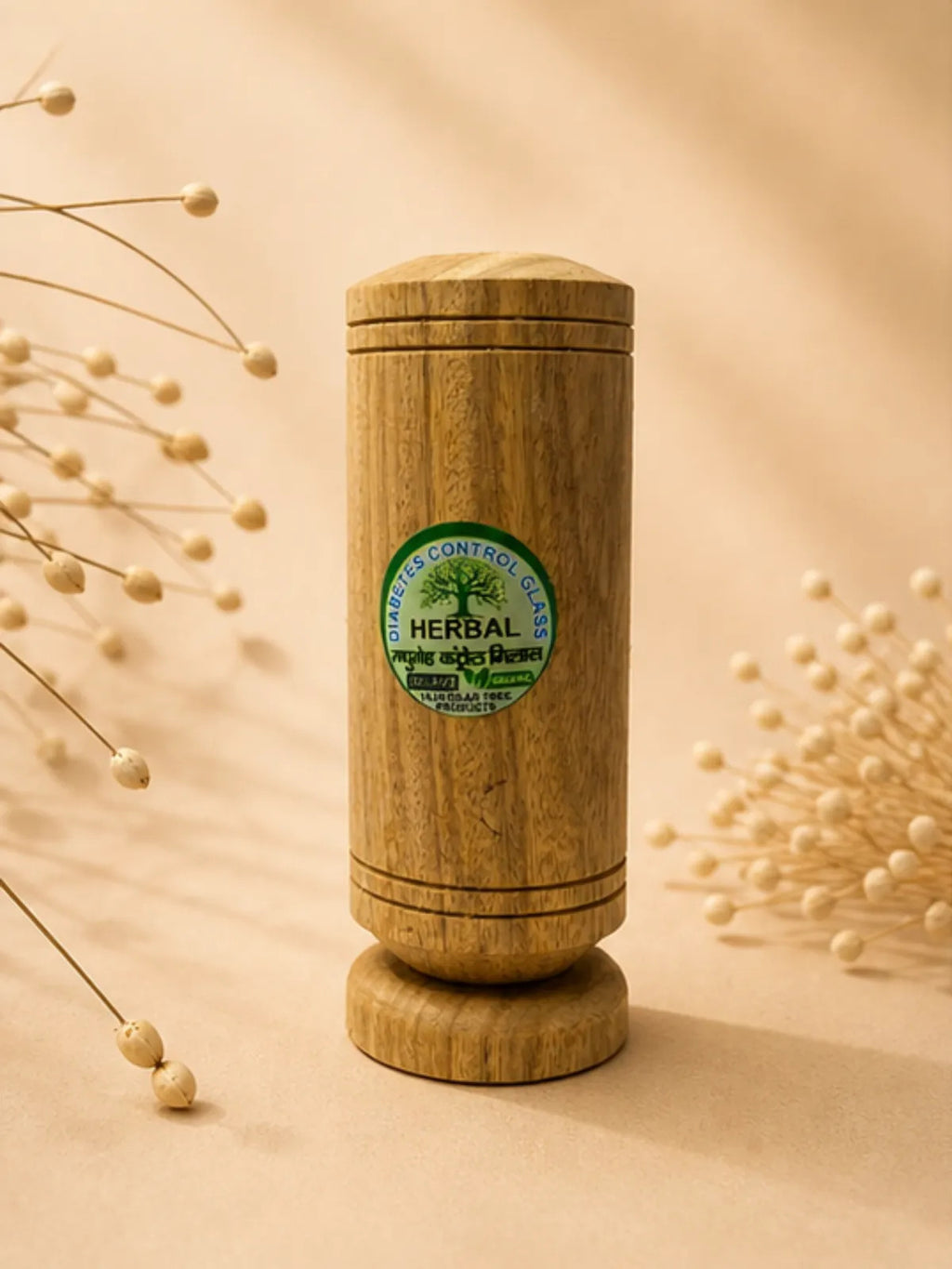 Vijaysar Herbal Wood Tumbler with Spoon