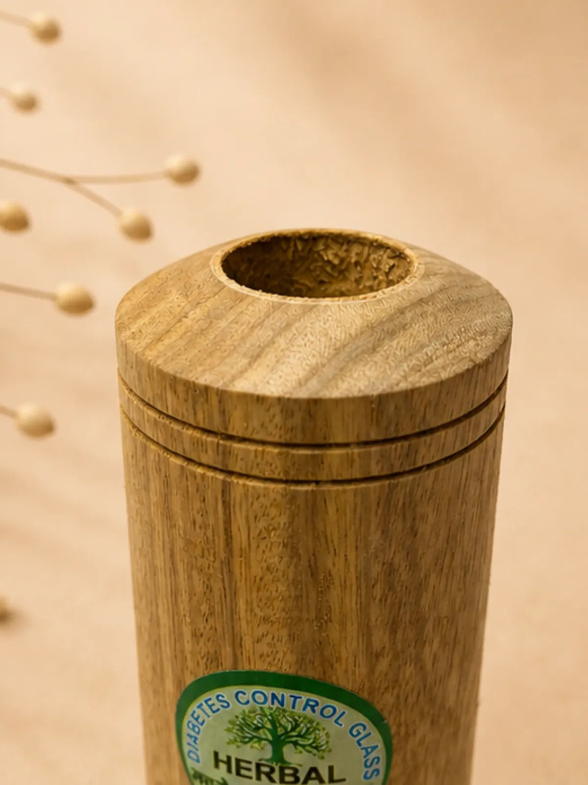 Vijaysar Herbal Wood Tumbler with Spoon