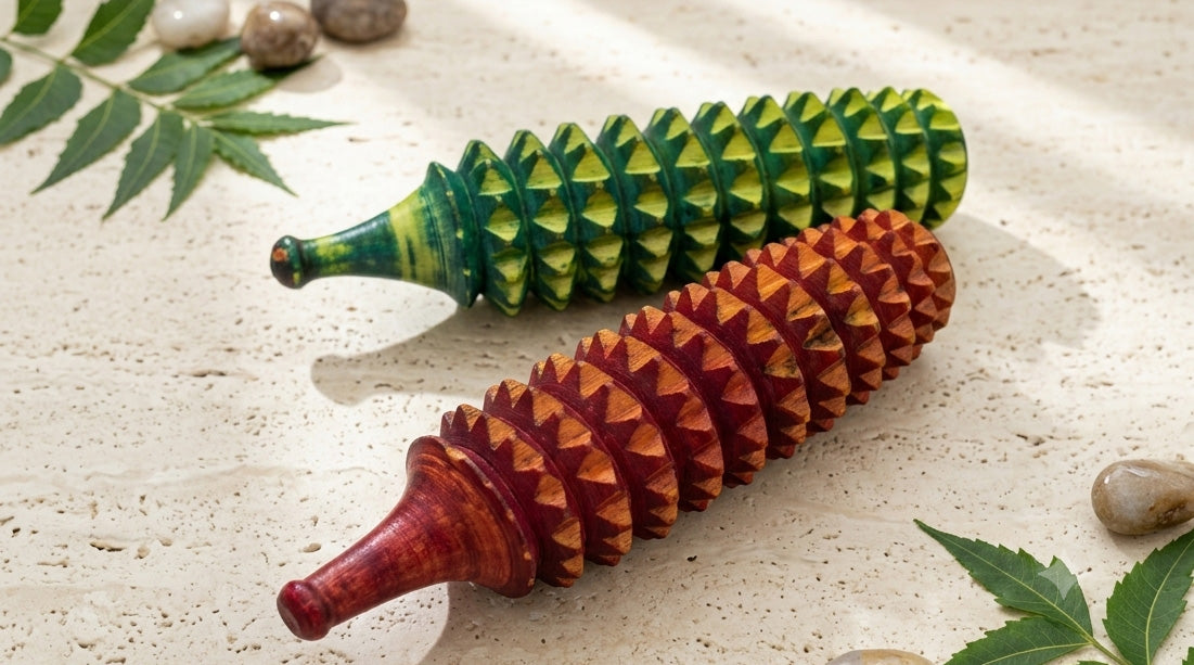 Wooden Acupressure Massager with Handle