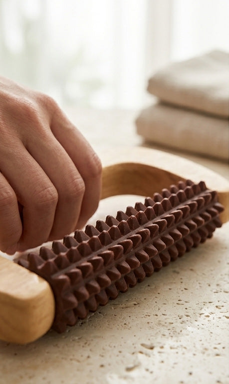 Wooden Body Massager with Curved Handle