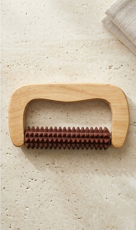 Wooden Body Massager with Curved Handle
