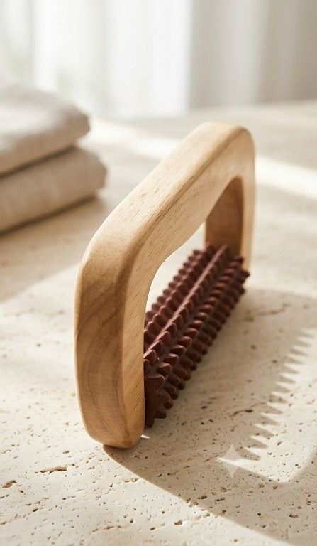 Wooden Body Massager with Curved Handle